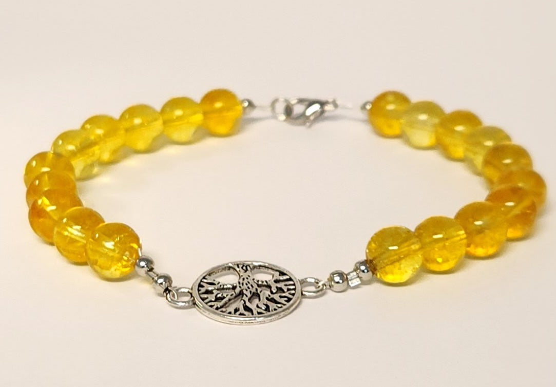 Citrine tree of life clasp bracelet