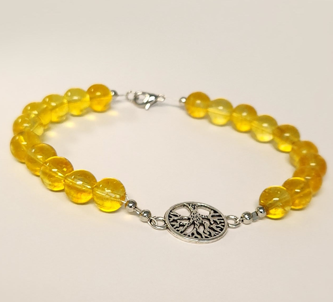 Citrine tree of life clasp bracelet