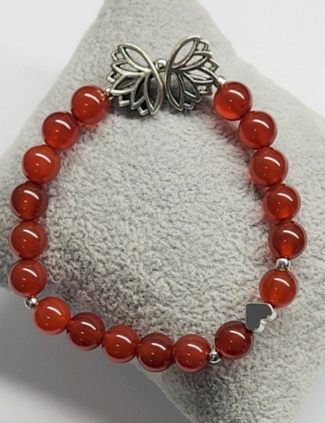 red carnelian lotus flower energy bracelet 